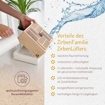 ZirbenLüfter® CUBE II, Luftreiniger für Räume bis 40m²