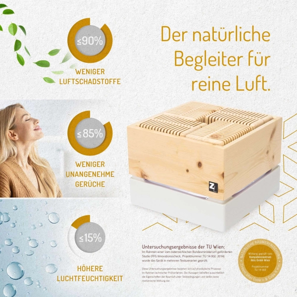ZirbenLüfter® CUBE II, Luftreiniger für Räume bis 40m²