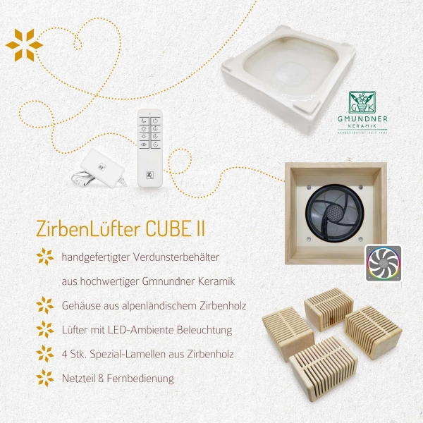 ZirbenLüfter® CUBE II, Luftreiniger für Räume bis 40m²