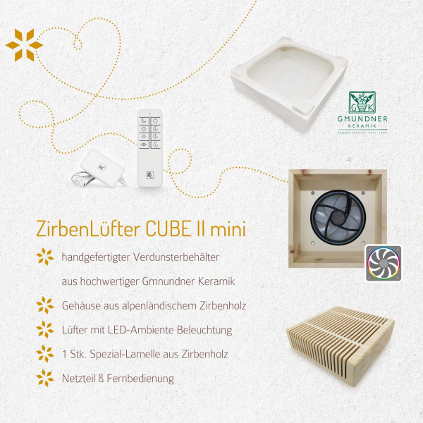 ZirbenLüfter® CUBE mini II, Luftreiniger für Räume bis 20m²
