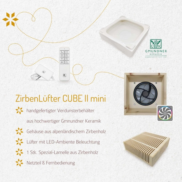 ZirbenLüfter® CUBE II mini, Luftreiniger für Räume bis 20m²