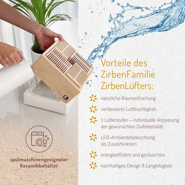 ZirbenLüfter® CUBE II, Luftreiniger für Räume bis 40m²