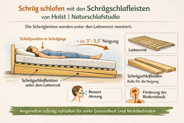 Schräg schlafen: Welche Höhe ist die richtige? - Schräg schlafen: Welche Höhe ist die richtige?