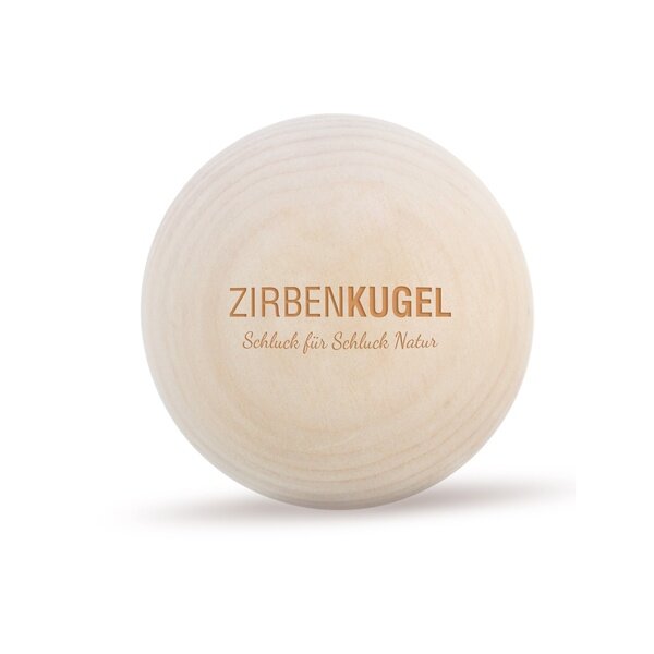 ZirbenFamilie-ZirbenKugel mit Gravur  „ZirbenKugel - Schluck für Schluck Natur“