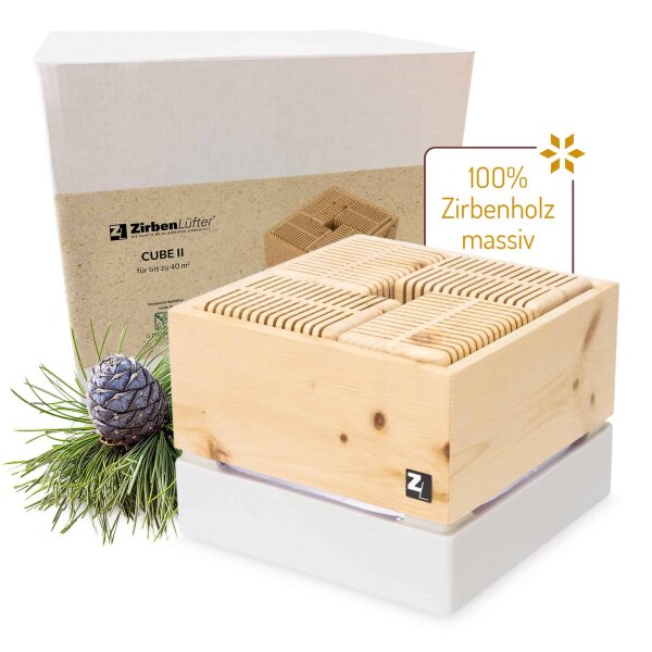 ZirbenLüfter® CUBE II, Luftreiniger für Räume bis 40m²